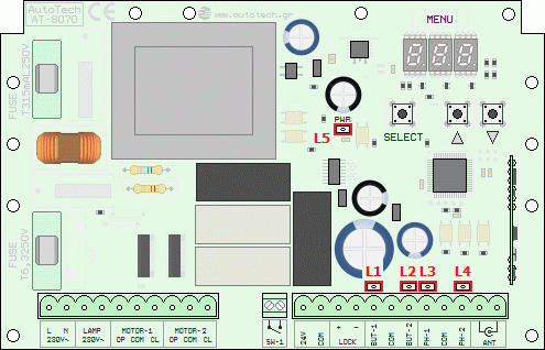 AUTOTECH AT-8070 - Ενδεικτικά LED