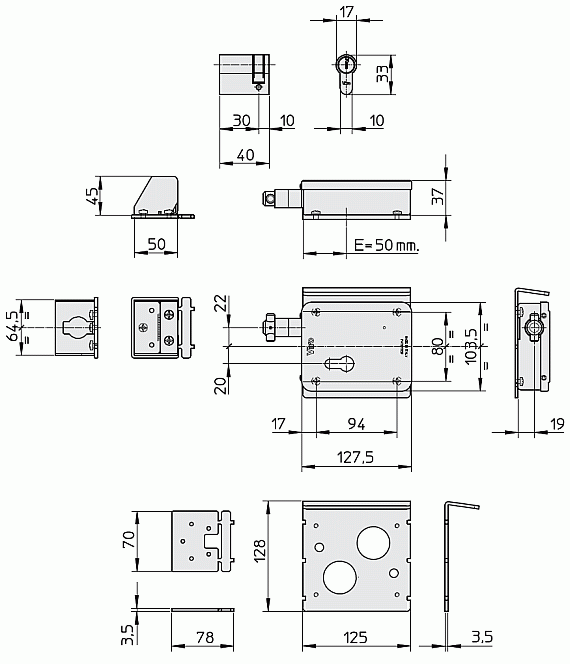 Διαστάσεις κλειδαριάς Viro V09